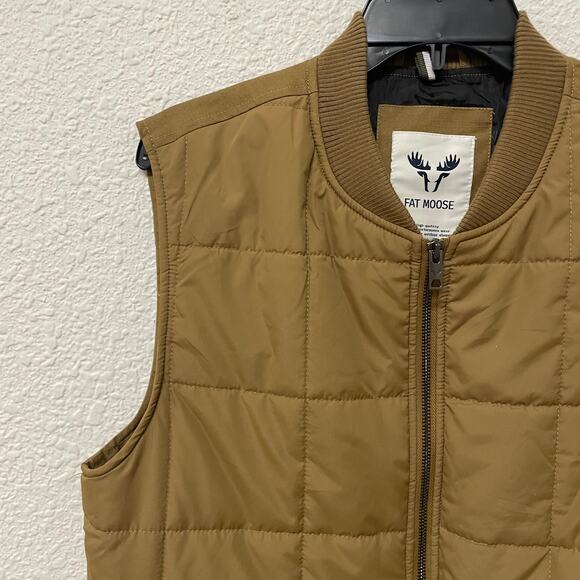 Fat Moose Aiden Vest Quilted Khaki Tan Size Medium - Picture 9 of 15